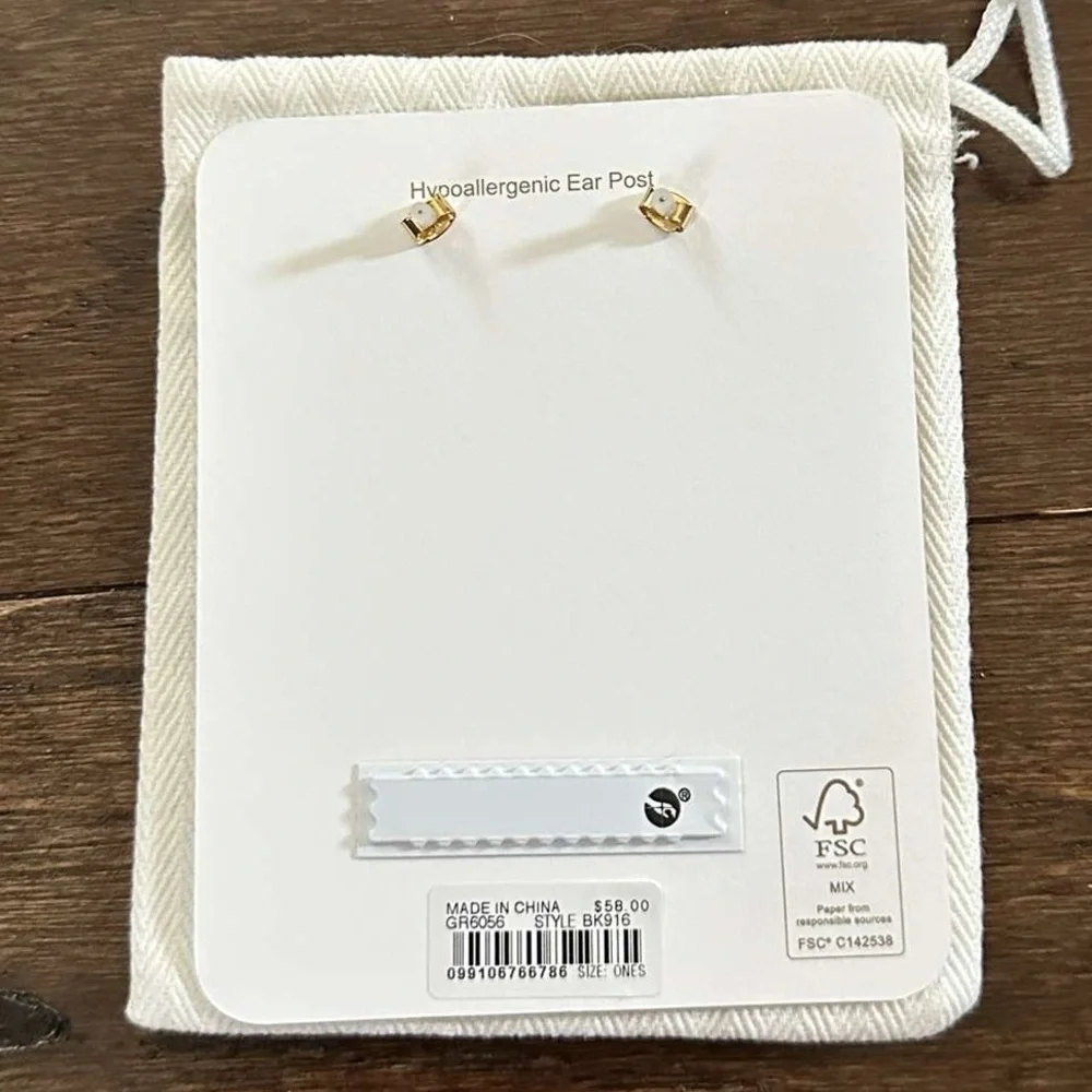 J.CREW-Mixed-stone drop earrings-blue/gold-NWT - Picture 8 of 8